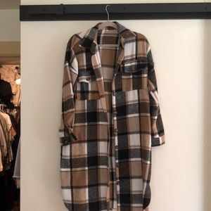 Long flannel jacket